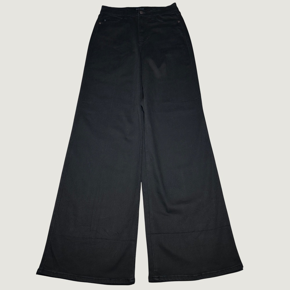 Judy Blue Retro Wide Leg Jeans Womens 7/28 High Rise Stretch Denim Black Wash